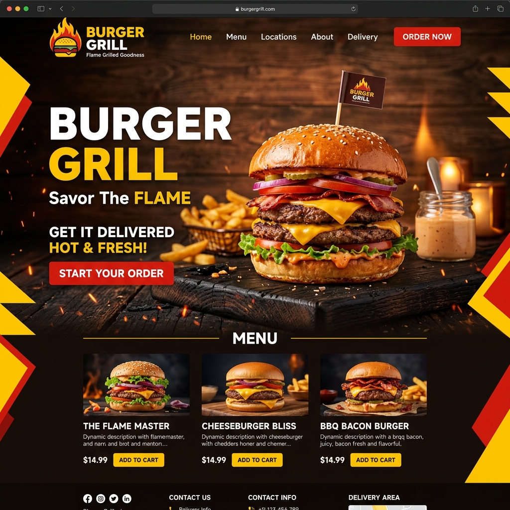 Burger Grill Mockup